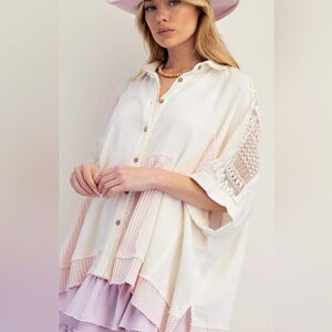 Easel los  angeles waffle blouse